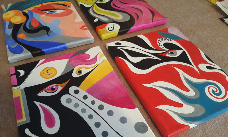 抽象脸谱-8x10-Acrylic