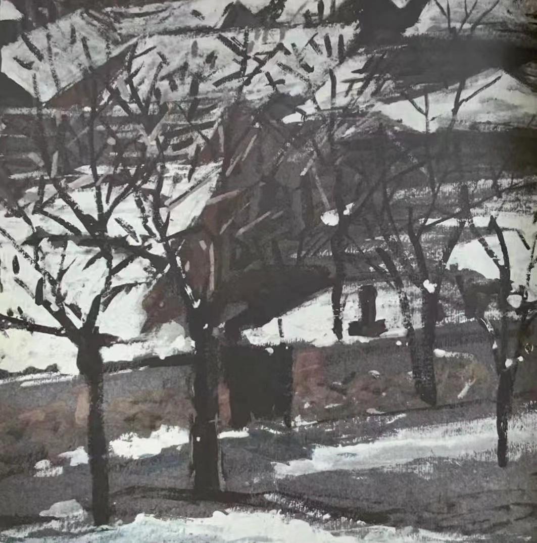 隆冬 55×55cm 水粉