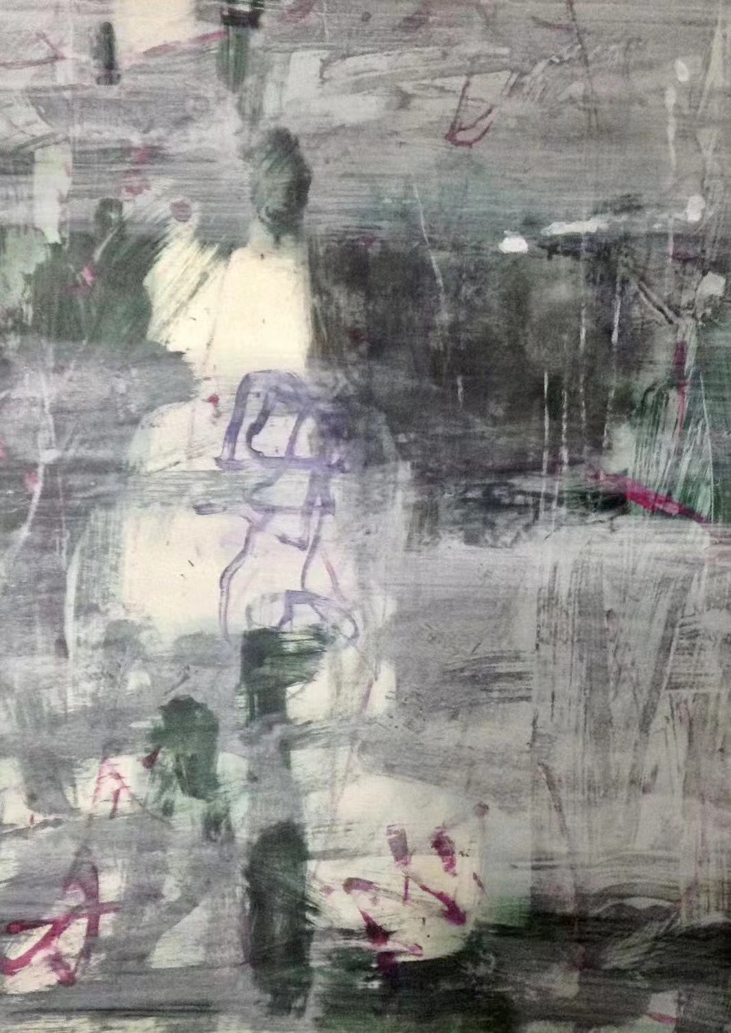 秋晨 109×78cm 水粉