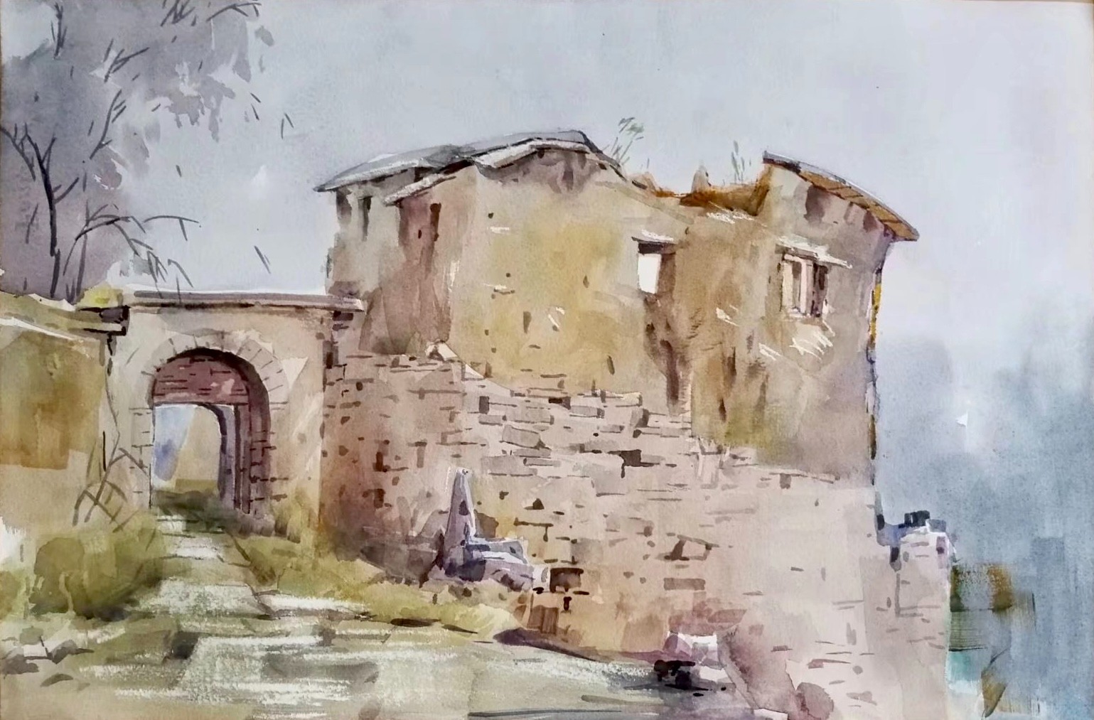 风景写生 37X53cm 纸本水彩