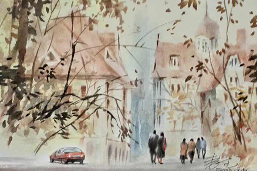 风景写生 37X53cm 纸本水彩 2003