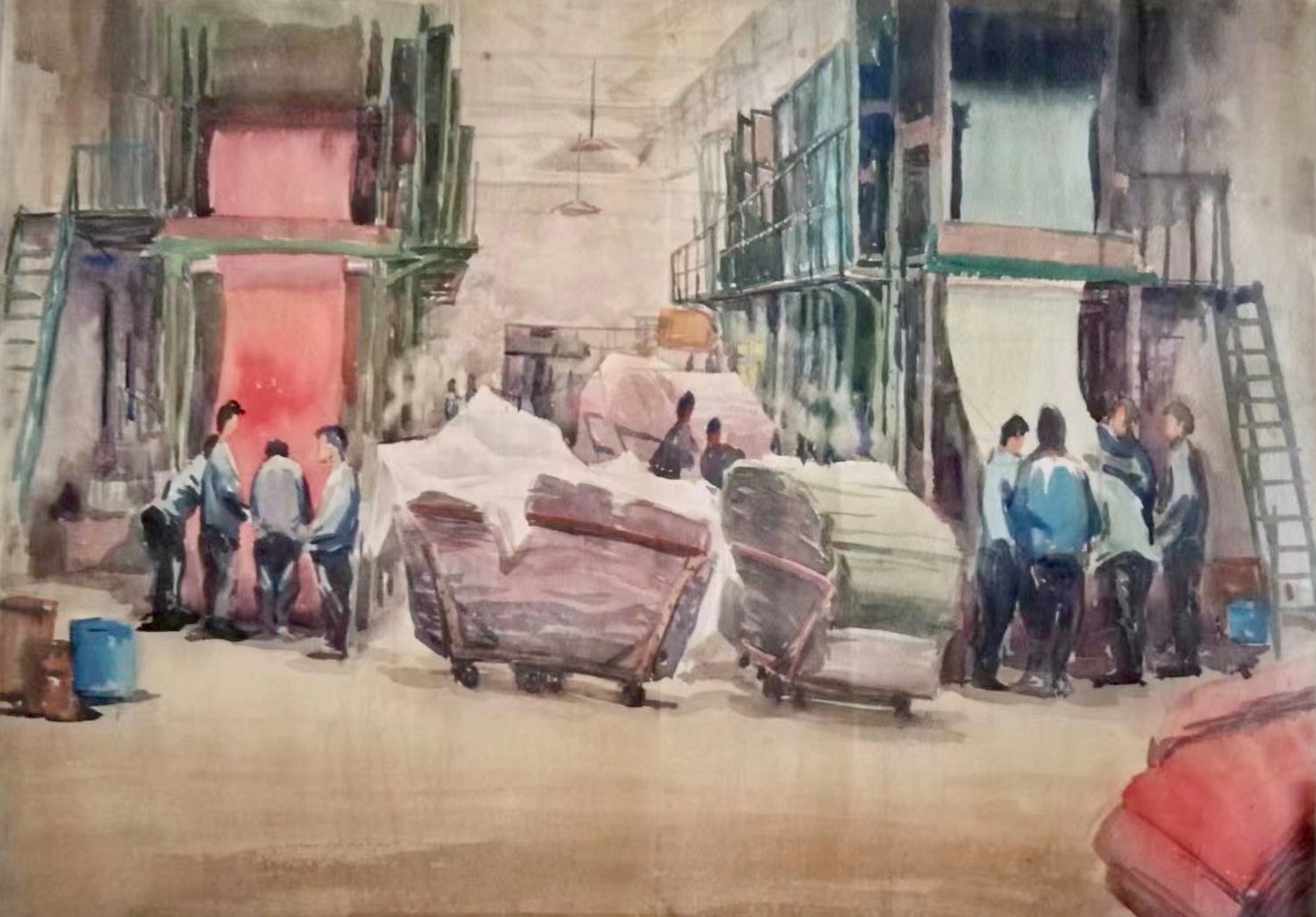 国营济南第二印染厂车间一角