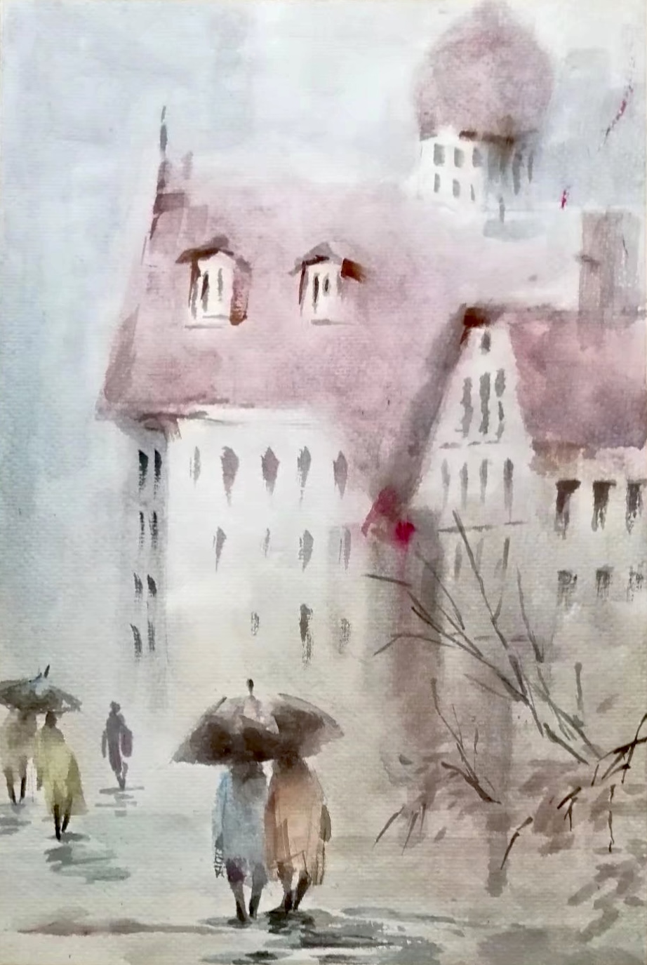 风景写生 纸本水彩