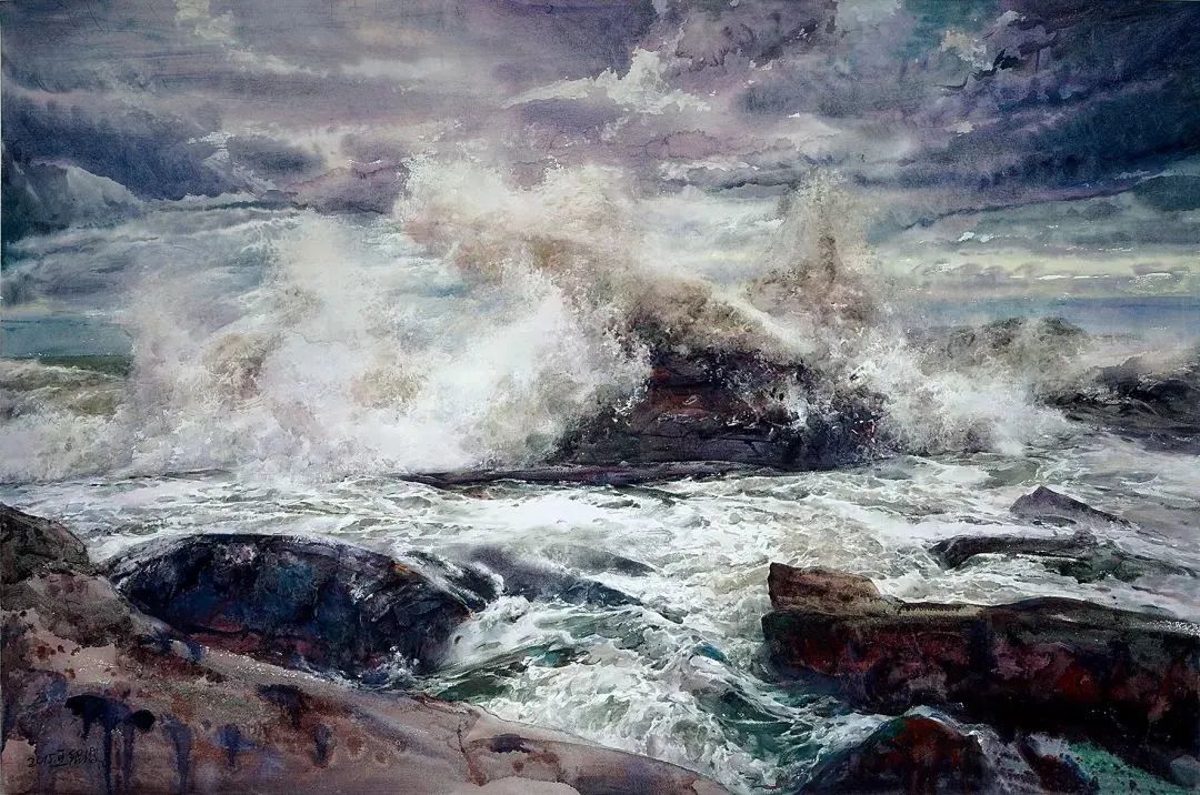 《激浪》 水彩画 150x100cm 2015创作
