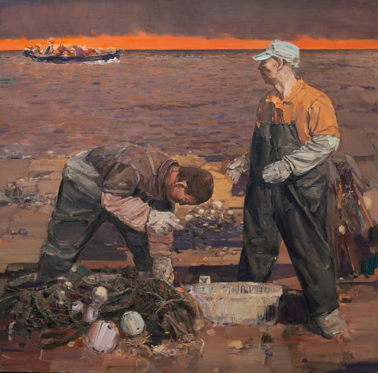 油画《弄潮汉子》180X180cm2019年(1)